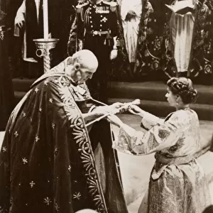 Coronation of Queen Elizabeth II - presentation of sceptre