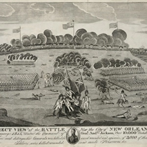 A correct view of the battle near the city of New Orleans, o