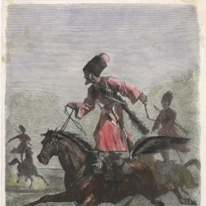 Cossack Stands on Horse