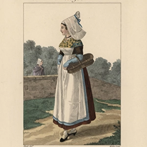 Costume of Alencon A peasant woman returning