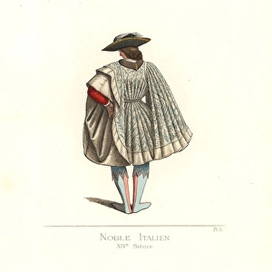 Costume of an Italian noble man, 14th century