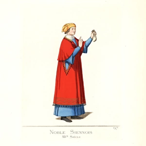 Costume of a nobleman of Siena, Italy, 14th century
