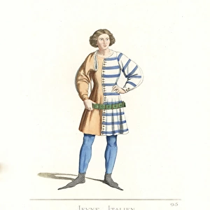 Costume of a young Italian man, 14th century