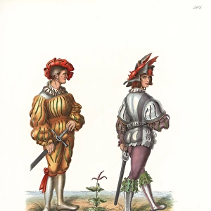 Costumes of Landsknechte or German mercenaries
