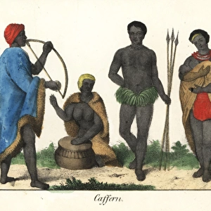 Costumes of musicians and warrior of the Xhosa