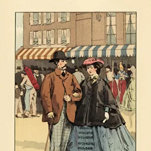 Couple in front of the Ambigu Theatre, 1857