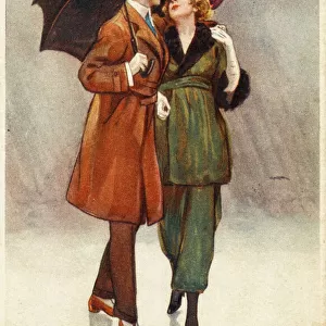 Couple in Rain 1922