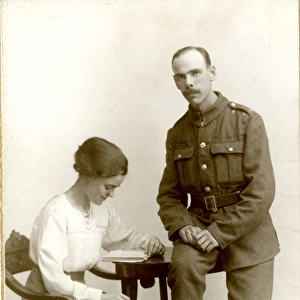 Couple in studio photo, WW1