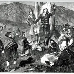 Covenanters prayer meeting in the glen of Drumclog, South Lanarkshire, Scotland