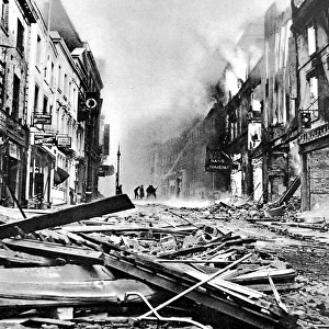 Coventry Burning after an Air-raid; Second World War, 1940