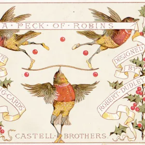 Cover design, Christmas cards, A Peck of Robins