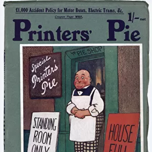 Front cover of Printers Pie magazine, 1907, designed by John Hassall