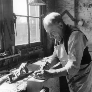 Craftsman at a cabinet makers, Shoreditch, London