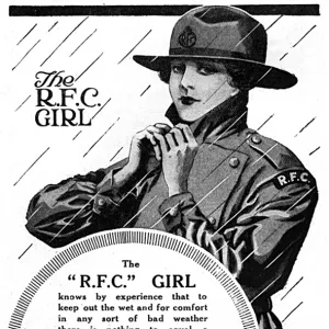 Cravenette coats featuring the RFC girl, 1918