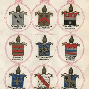 Crests of some early Archbishops of Canterbury