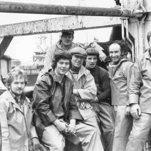 Crew of a Scottish purse seiner, Falmouth, Cornwall