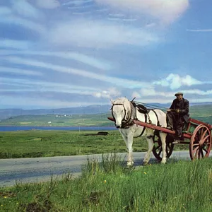 Crofter with cart - Barra, Outer Hebrides