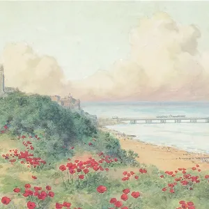 Cromer, Norfolk - View toward Town, Church and Pier