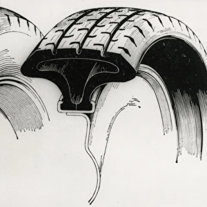 Cross section diagram of Pirelli DIP car tyre