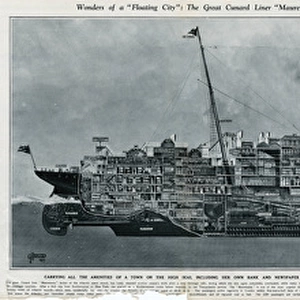Cross-section of the Liner Mauretania by G. H. Davis