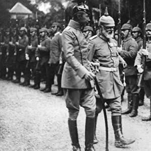Crown Prince Wilhelm of Prussia inspecting troops, WW1
