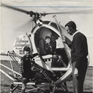 Cub scouts with helicopter, Victoria, Australia