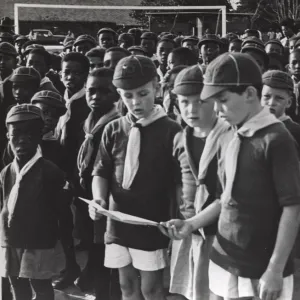 Cubs singing at Scouts Own Service in Ghana, West Africa