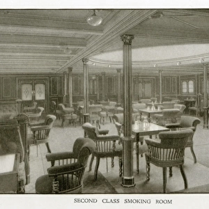 The Cunard Liner RMS Mauretania - Second Class Smoking Room
