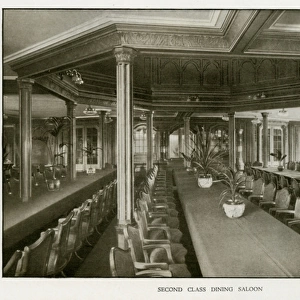 The Cunard Liner RMS Mauretania - Second Class Dining Saloon