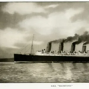 The Cunard Ocean Liner RMS Mauretania in full flow