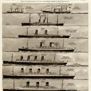 Cunard ships of increasing size by G. H. Davis