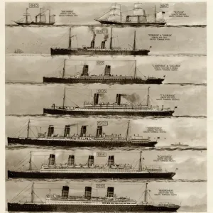 Cunard ships of increasing size by G. H. Davis