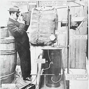 Customs inspection with X-rays, World War I
