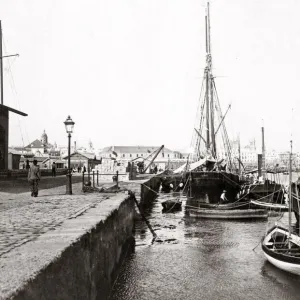 Customs Quay and ships, Cadiz, Spain, c. 1890