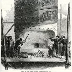 Cutting through the Vendome Column; Paris Commune 1871