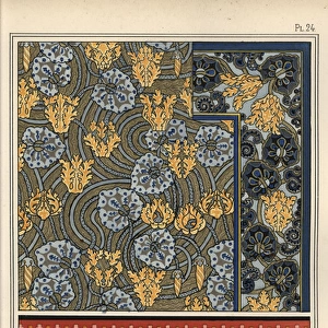 Cyclamen persicum plant as motif in designs