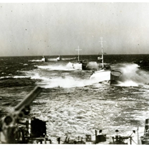 D-Day, three cruisers off Normandy, France, WW2