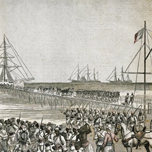 Dahomey War (1892). Landings at Cotonou harbour