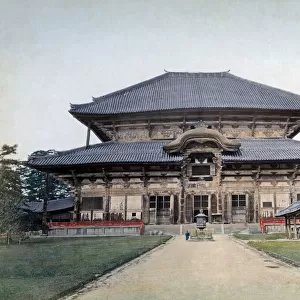 Daibutsu Temple, Nara, Japan circa 1880. Date: circa 1880