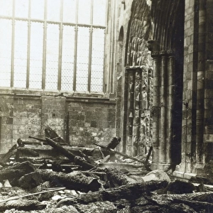 Damage caused by fire at Selby Abbey