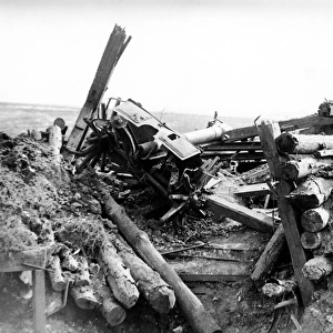 Damaged German guns, Pozieres, France, WW1