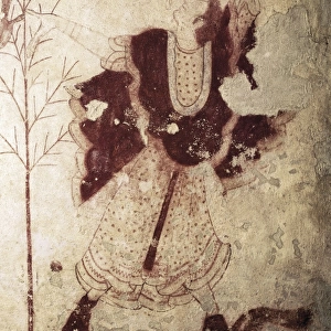 Dancer. Detail of a banquet scene. Etruscan art