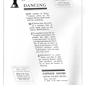 Dancing lessons at the Empress Rooms, Royal Palace Hotel, Lo