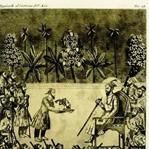 Dara Shukohs head presented to Aurangzeb, 1659