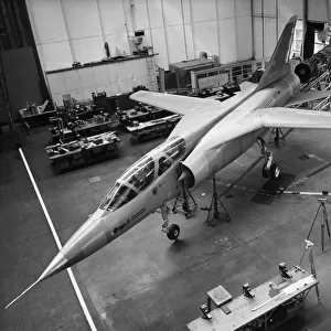 Dassault Mirage G Swing-Wing Prototype in a Hangar with ?