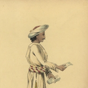 Dauk wala or Indian postman, in uniform, turban