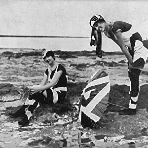 Dazzle style fashion on the beach, 1919