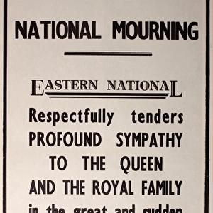 Death of King George VI - Eastern National Notice