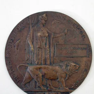 Death Plaque of Corporal Henry Leonard Amess