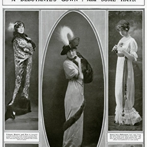 Debutante women modelling the lastest fashion 1913
